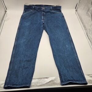 Rustler Mens Regular Fit Straight Leg Blue Denim Jeans 42x30